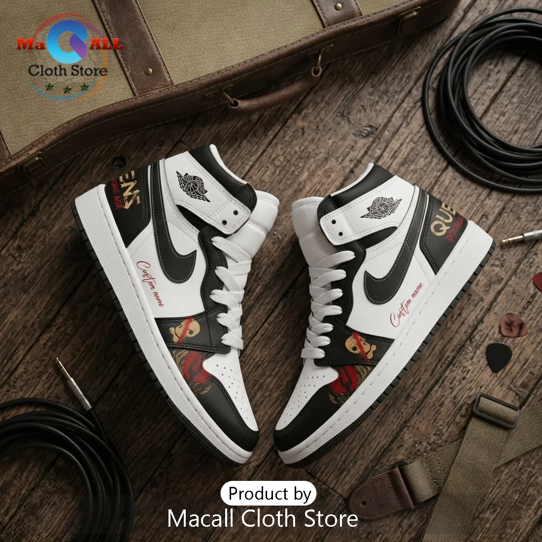 Queens of the Stone Age Custom Air Jordan 1 High Top Queens of the Stone Age Custom Air Jordan 1 High Top