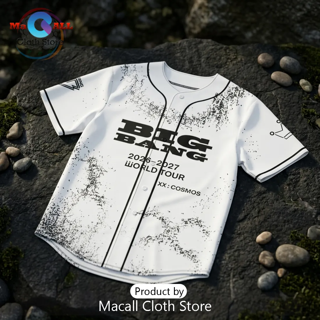Bigbang XX Cosmos 2026 World Tour White Baseball Jersey Bigbang XX Cosmos 2026 World Tour White Baseball Jersey
