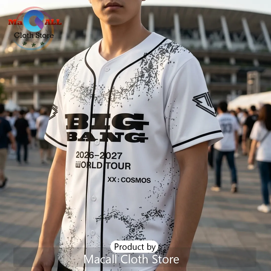 Bigbang XX Cosmos 2026 World Tour White Baseball Jersey Bigbang XX Cosmos 2026 World Tour White Baseball Jersey
