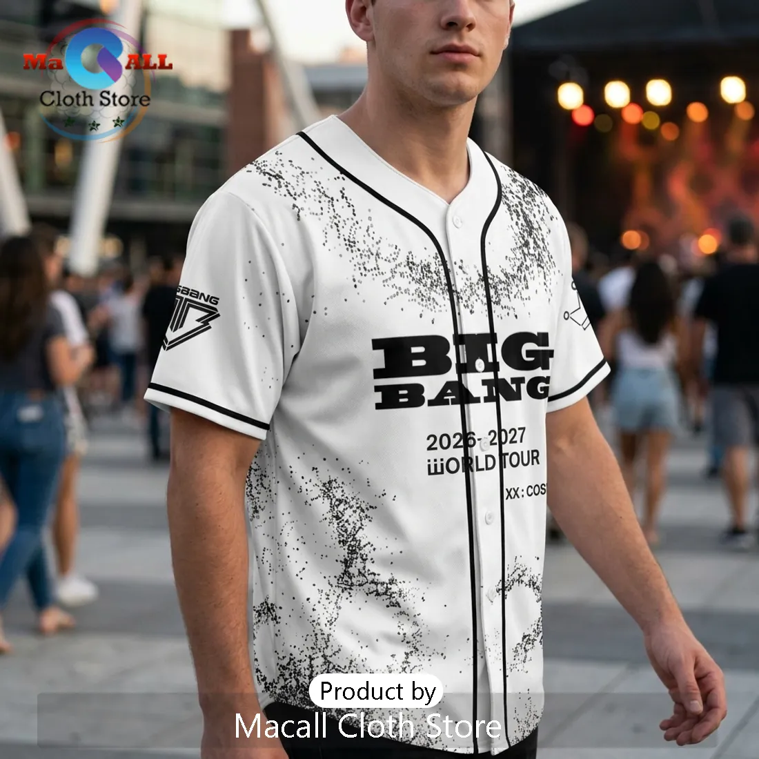 Bigbang XX Cosmos 2026 World Tour White Baseball Jersey Bigbang XX Cosmos 2026 World Tour White Baseball Jersey