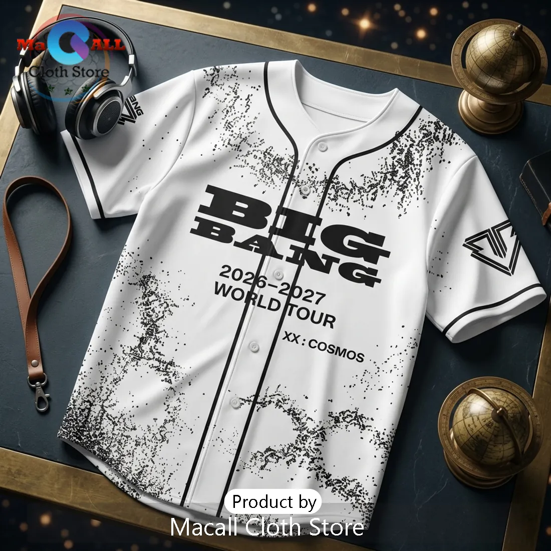 Bigbang XX Cosmos 2026 World Tour White Baseball Jersey Bigbang XX Cosmos 2026 World Tour White Baseball Jersey