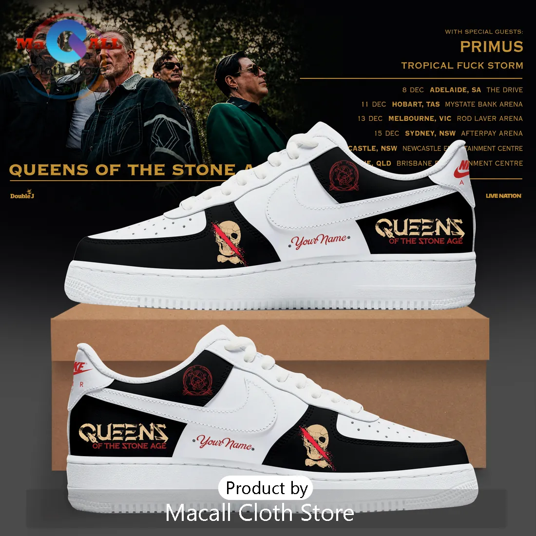 Queens of the Stone Age Tour Air Force 1 Sneakers Queens of the Stone Age Tour Air Force 1 Sneakers