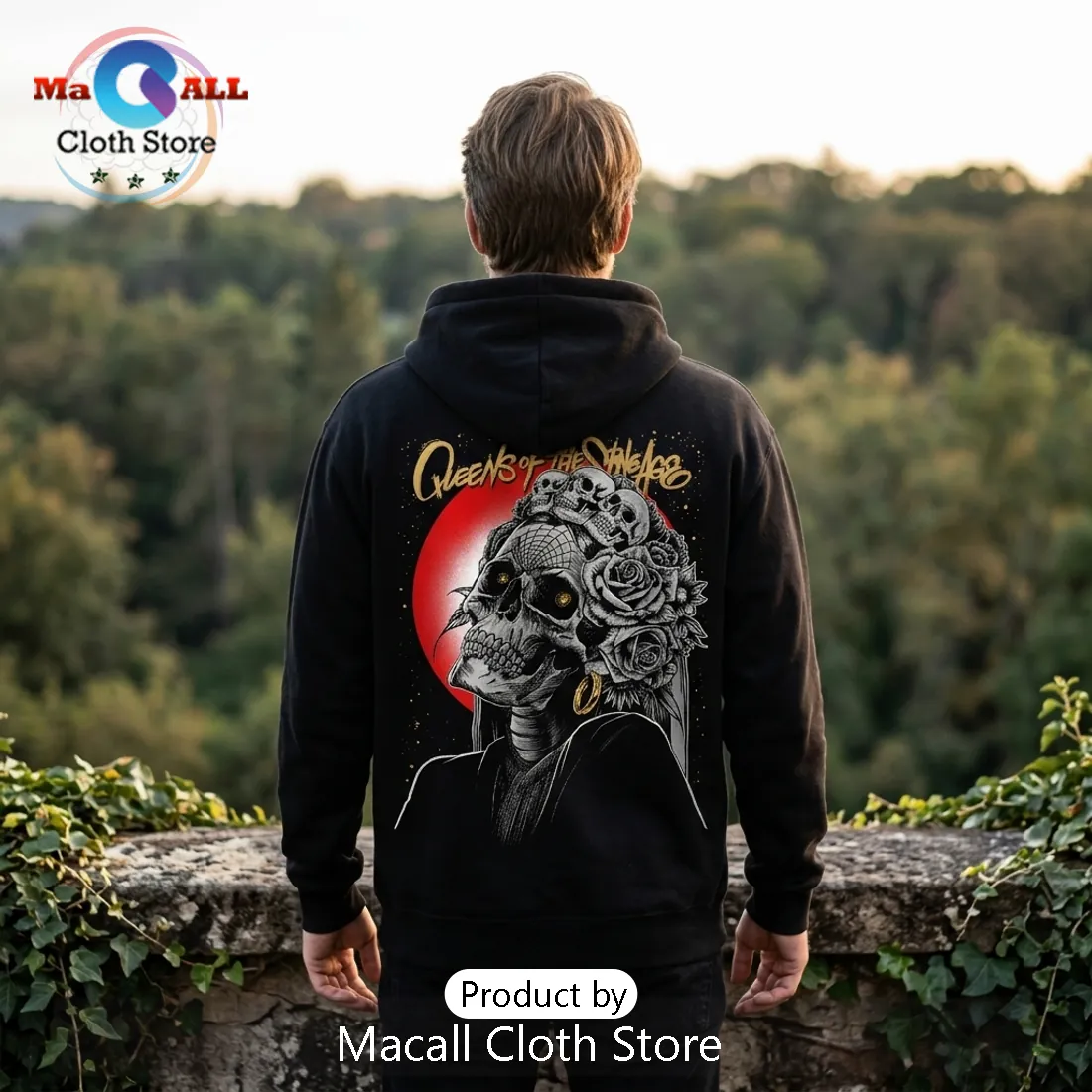 Queens of the Stone Age Skull 2026 Black Hoodie Queens of the Stone Age Skull 2026 Black Hoodie