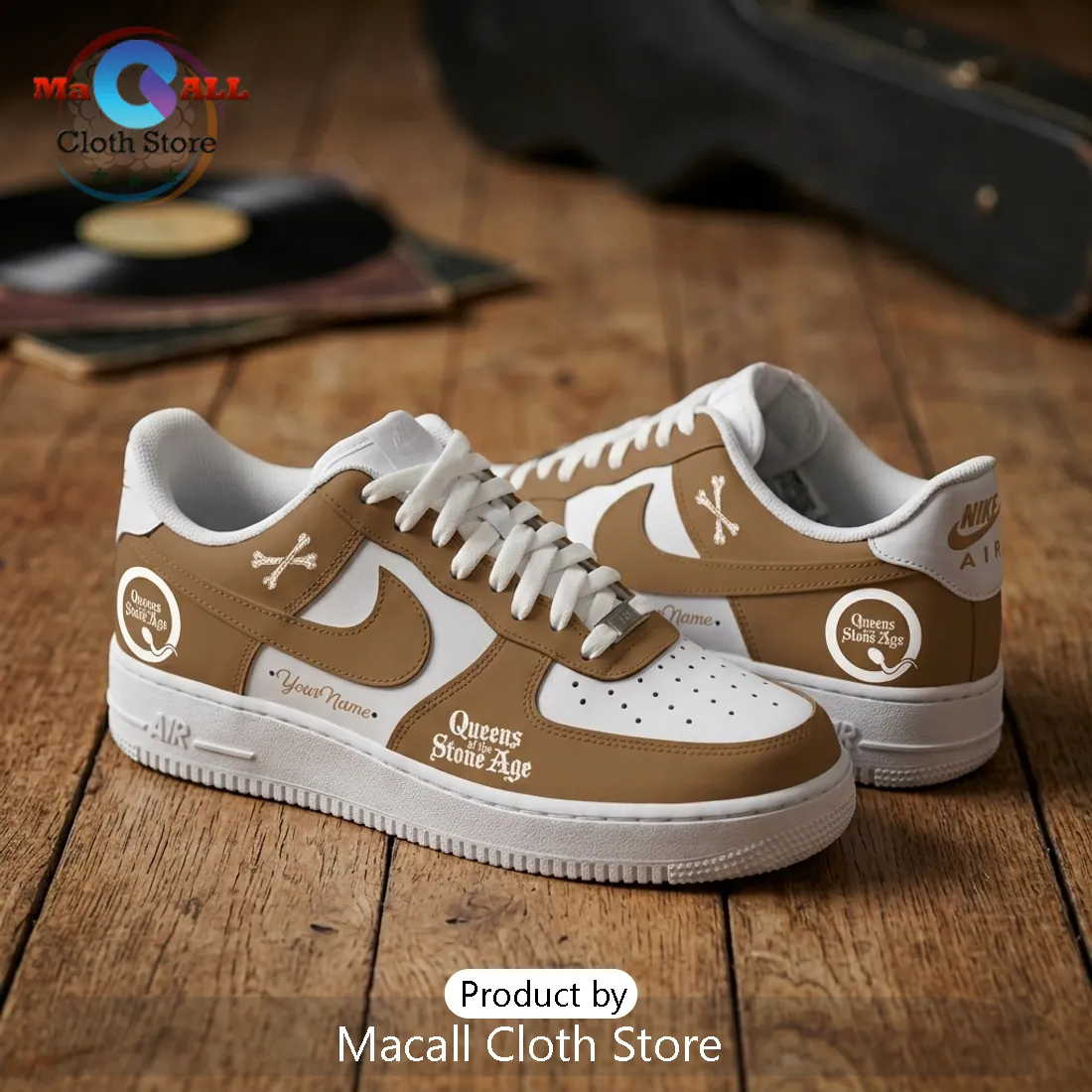 Queens of the Stone Age Custom Air Force 1 Low Top Sneakers Queens of the Stone Age Custom Air Force 1 Low Top Sneakers