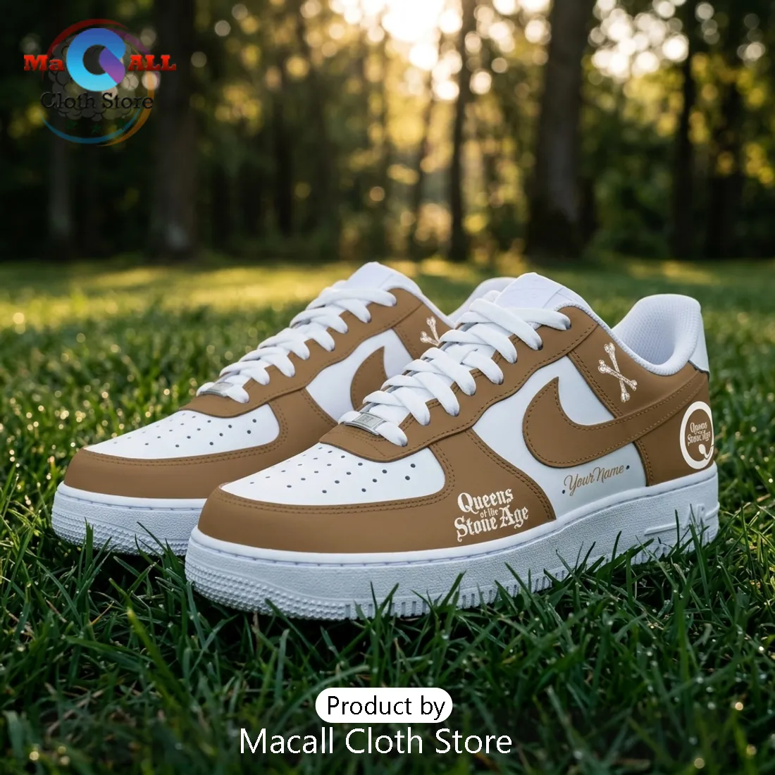 Queens of the Stone Age Custom Air Force 1 Low Top Sneakers Queens of the Stone Age Custom Air Force 1 Low Top Sneakers