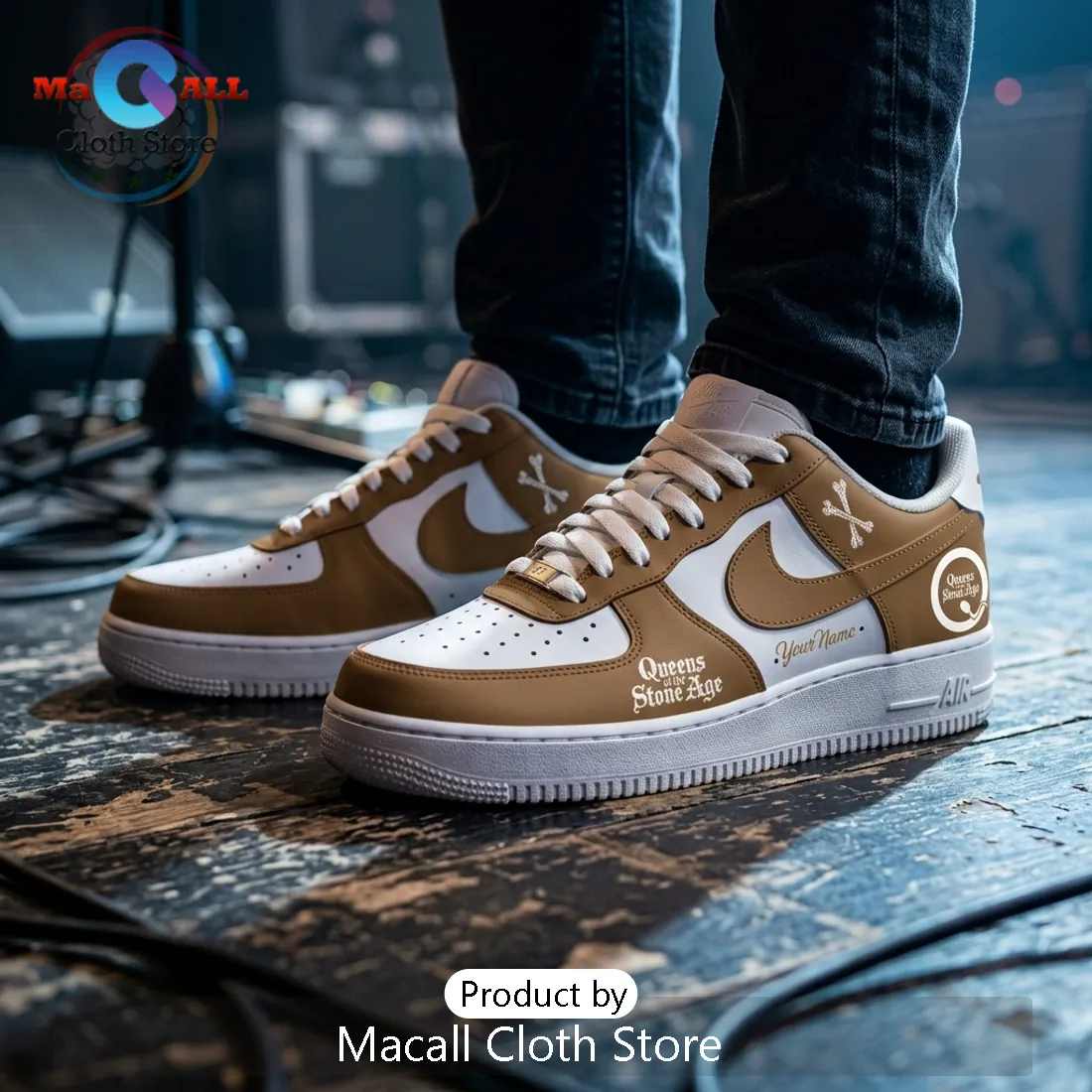 Queens of the Stone Age Custom Air Force 1 Low Top Sneakers Queens of the Stone Age Custom Air Force 1 Low Top Sneakers