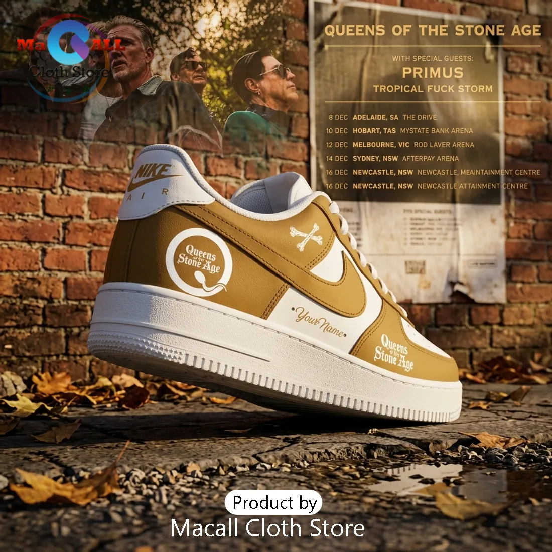Queens of the Stone Age Custom Air Force 1 Low Top Sneakers Queens of the Stone Age Custom Air Force 1 Low Top Sneakers