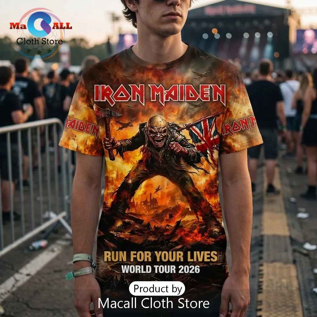 Run For Your Lives 2026 Tour Iron Maiden T-Shirt Run For Your Lives 2026 Tour Iron Maiden T-Shirt