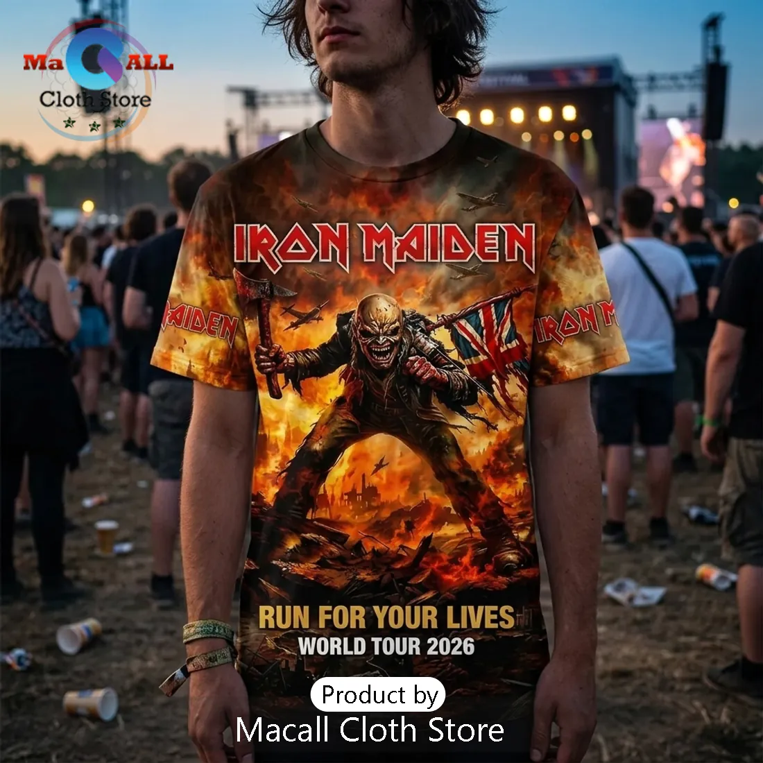 Run For Your Lives 2026 Tour Iron Maiden T-Shirt Run For Your Lives 2026 Tour Iron Maiden T-Shirt
