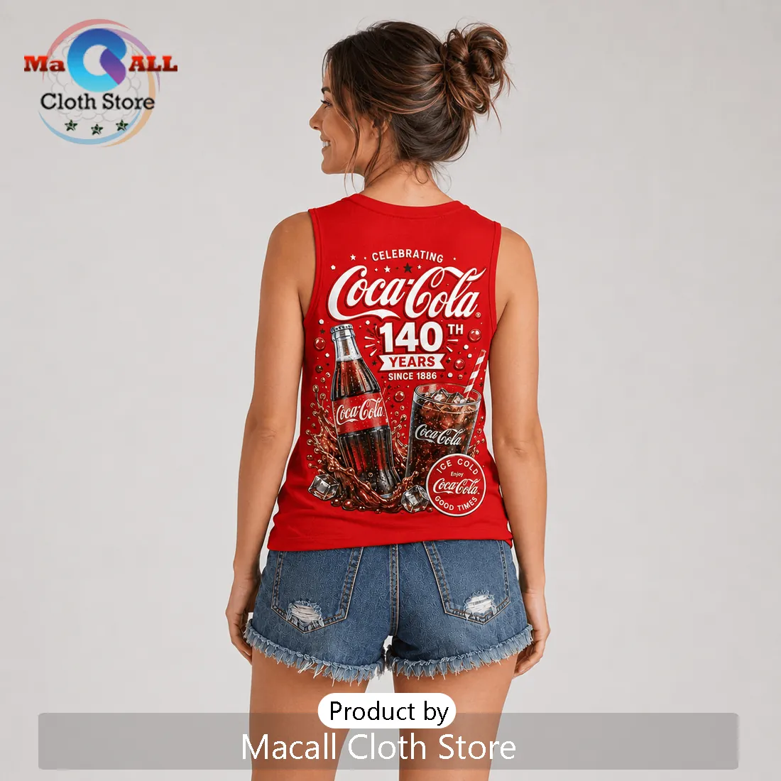 Coca Cola 140th Anniversary V-Neck Tank Top Coca Cola 140th Anniversary V-Neck Tank Top