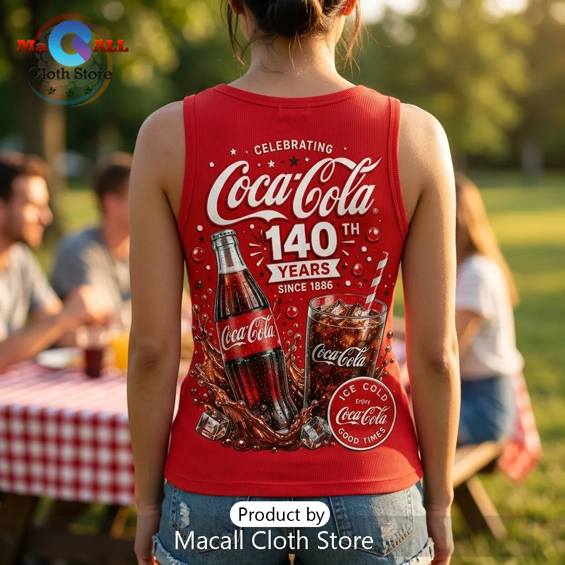 Coca Cola 140th Anniversary V-Neck Tank Top Coca Cola 140th Anniversary V-Neck Tank Top