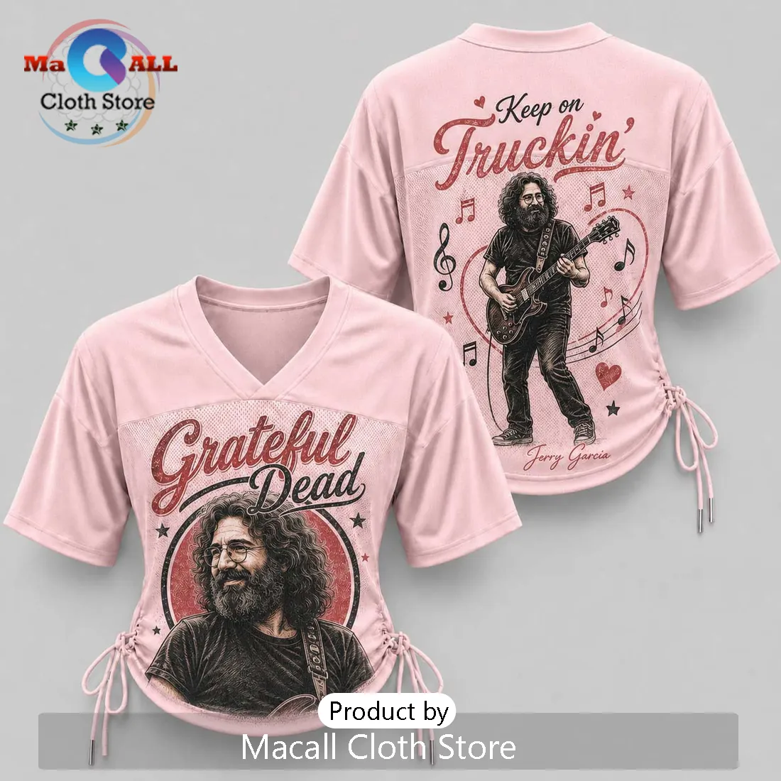 Grateful Dead Jerry Garcia Retro Lace-Up Jersey Grateful Dead Jerry Garcia Retro Lace-Up Jersey