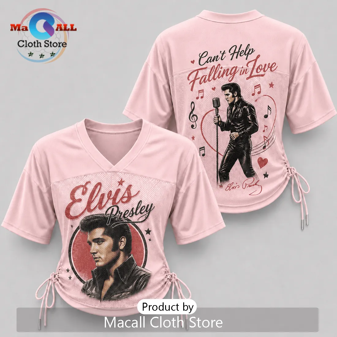 Elvis Presley Can’t Help Falling In Love Pink Lace-Up Jersey Elvis Presley Can’t Help Falling In Love Pink Lace-Up Jersey