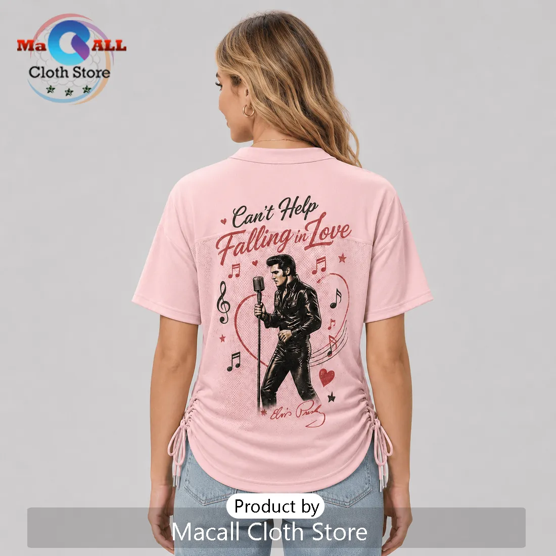 Elvis Presley Can’t Help Falling In Love Pink Lace-Up Jersey Elvis Presley Can’t Help Falling In Love Pink Lace-Up Jersey
