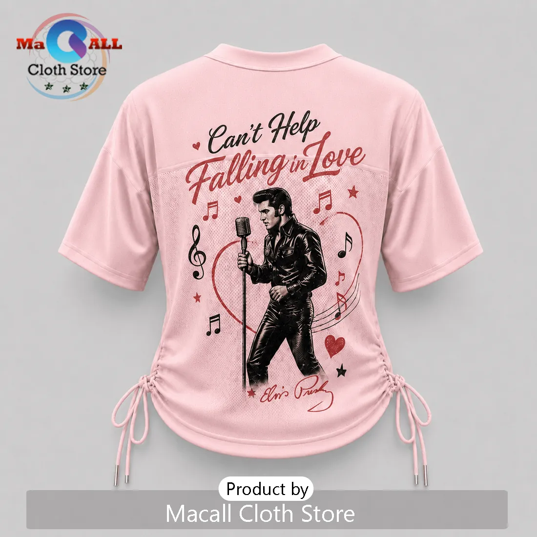 Elvis Presley Can’t Help Falling In Love Pink Lace-Up Jersey Elvis Presley Can’t Help Falling In Love Pink Lace-Up Jersey