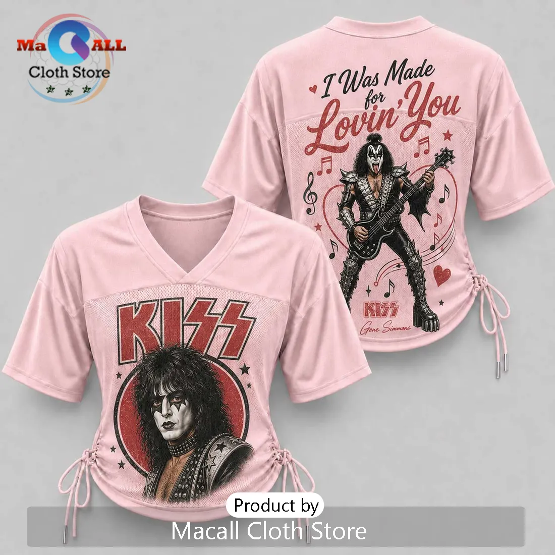 KISS Gene Simmons Pink Lace-Up Jersey KISS Gene Simmons Pink Lace-Up Jersey