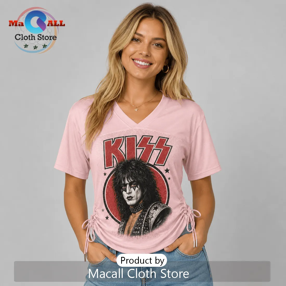 KISS Gene Simmons Pink Lace-Up Jersey KISS Gene Simmons Pink Lace-Up Jersey