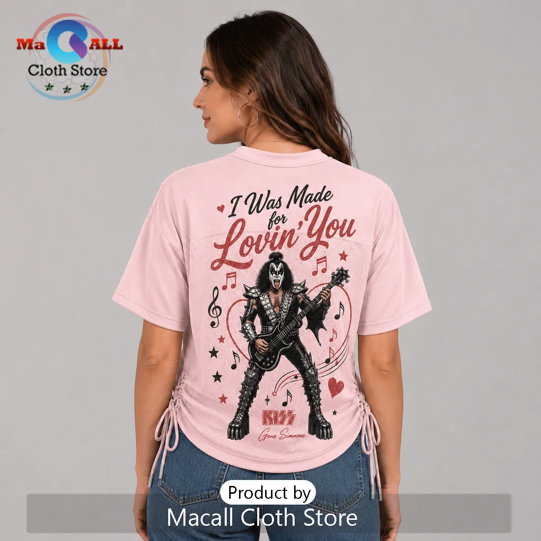 KISS Gene Simmons Pink Lace-Up Jersey KISS Gene Simmons Pink Lace-Up Jersey