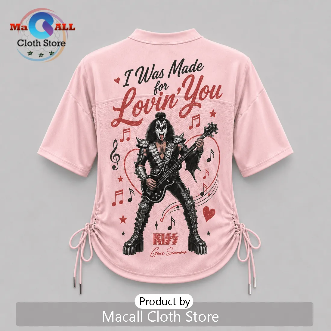 KISS Gene Simmons Pink Lace-Up Jersey KISS Gene Simmons Pink Lace-Up Jersey