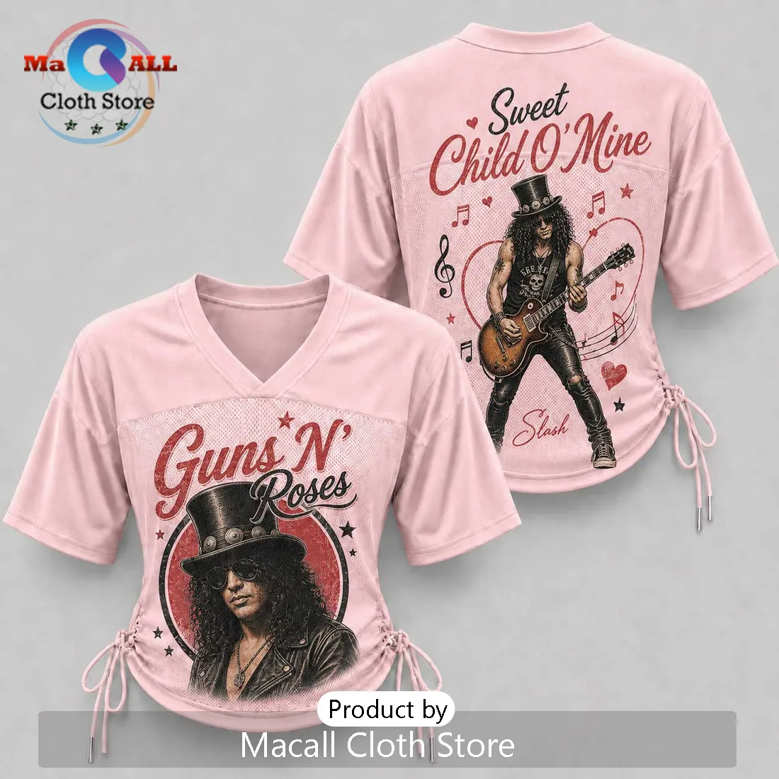 Guns N Roses Sweet Child O Mine Pink Lace-Up Jersey Guns N Roses Sweet Child O Mine Pink Lace-Up Jersey