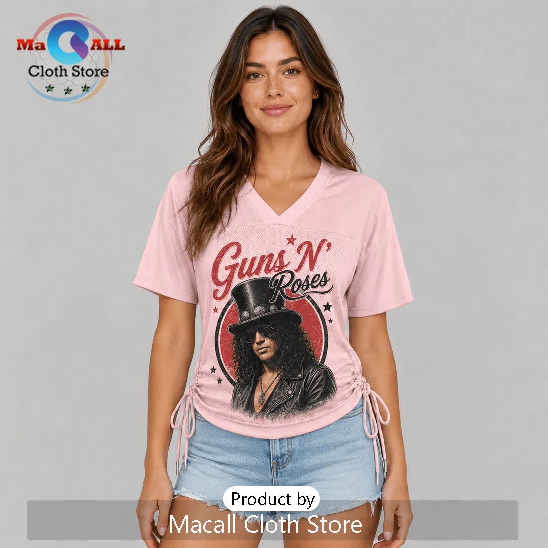Guns N Roses Sweet Child O Mine Pink Lace-Up Jersey Guns N Roses Sweet Child O Mine Pink Lace-Up Jersey
