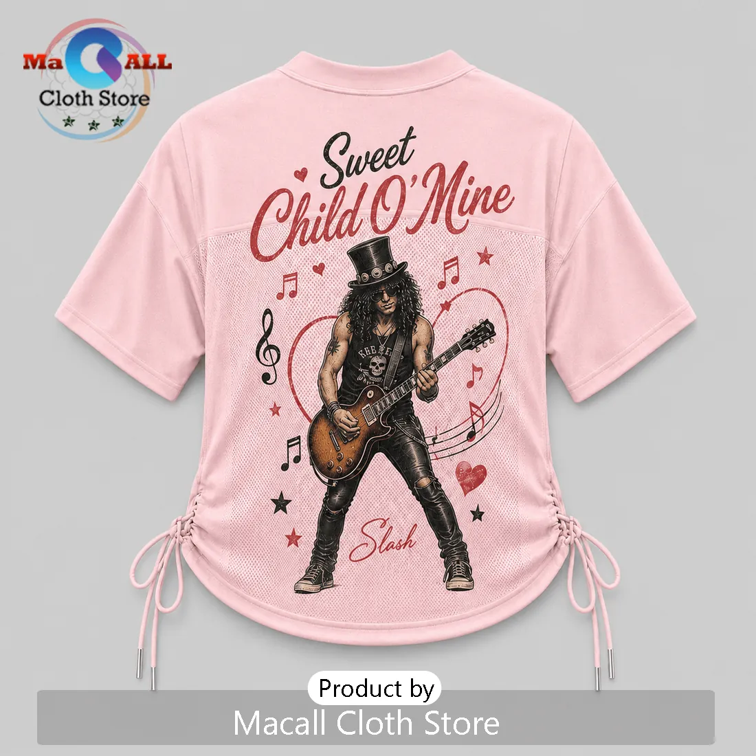 Guns N Roses Sweet Child O Mine Pink Lace-Up Jersey Guns N Roses Sweet Child O Mine Pink Lace-Up Jersey