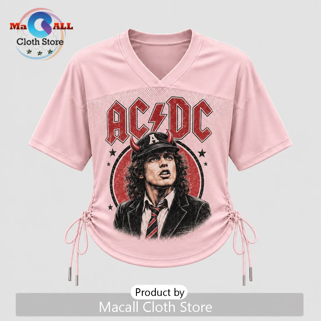 AC/DC Back in Black Pink Lace-Up Jersey AC/DC Back in Black Pink Lace-Up Jersey