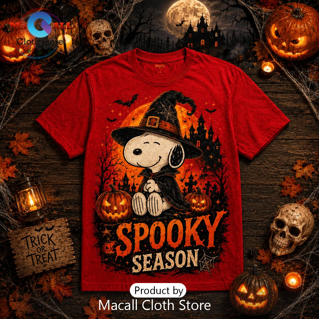 Snoopy Witch Hat Red Halloween T-Shirt Snoopy Witch Hat Red Halloween T-Shirt
