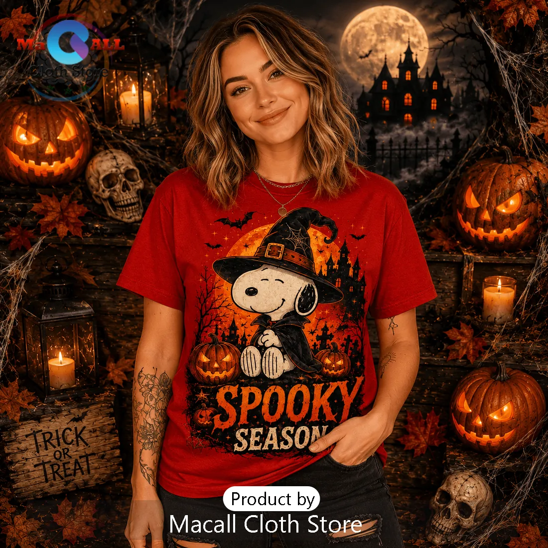 Snoopy Witch Hat Red Halloween T-Shirt Snoopy Witch Hat Red Halloween T-Shirt