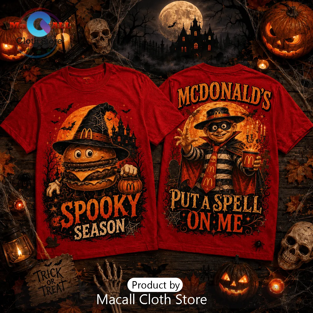 McDonalds Halloween Spooky Season Burger T-Shirt McDonalds Halloween Spooky Season Burger T-Shirt