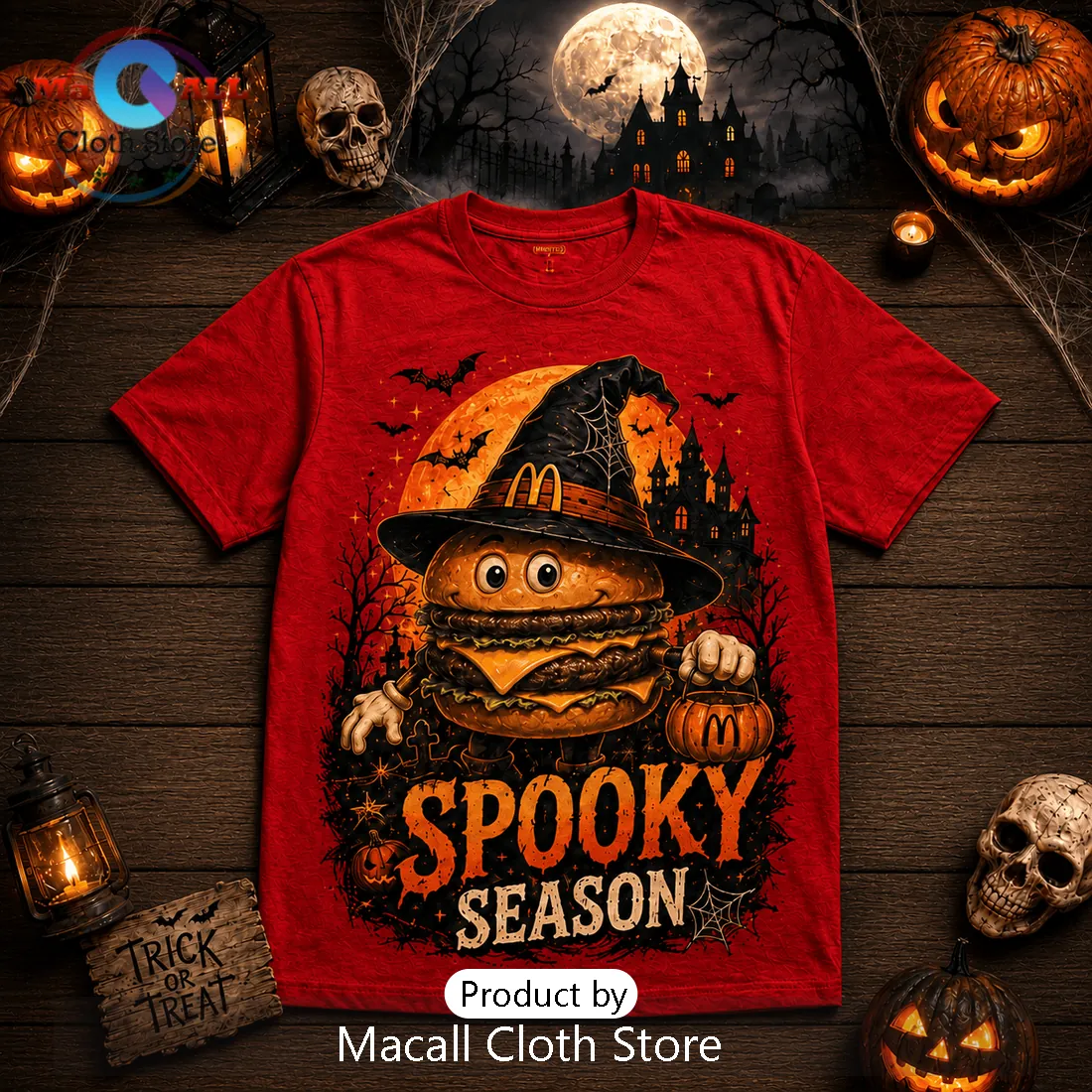 McDonalds Halloween Spooky Season Burger T-Shirt McDonalds Halloween Spooky Season Burger T-Shirt