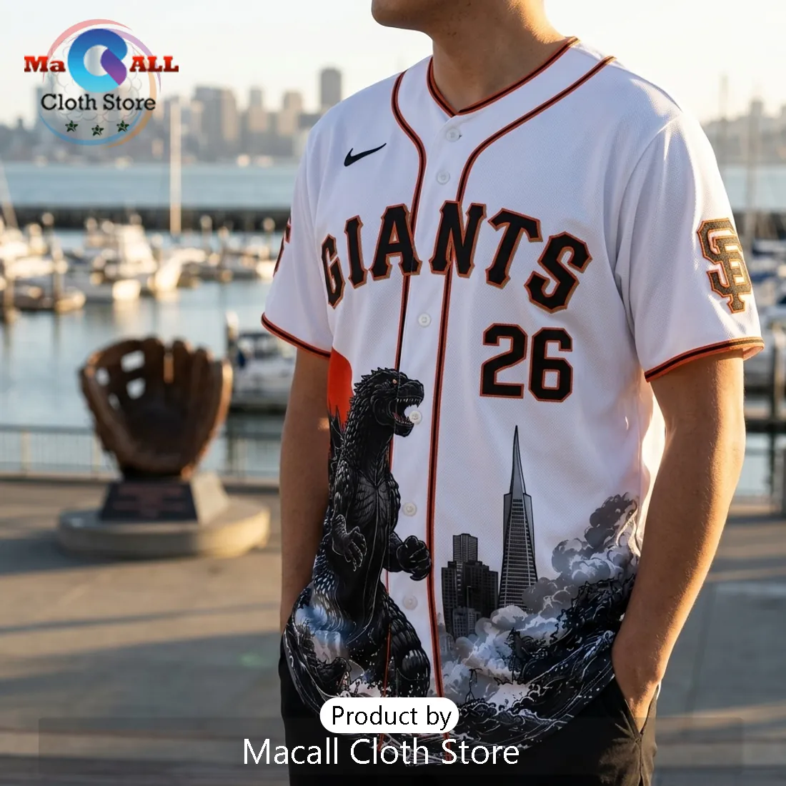 San Francisco Giants x Godzilla Minus One Baseball Jersey San Francisco Giants x Godzilla Minus One Baseball Jersey