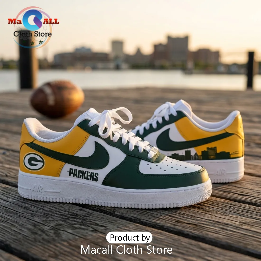 Green Bay Packers Titletown Custom Name Air Force 1 Sneakers Green Bay Packers Titletown Custom Name Air Force 1 Sneakers