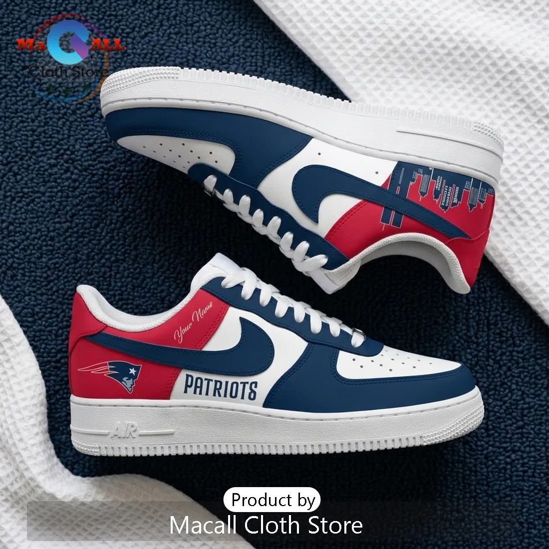 New England Patriots City Skyline Air Force 1 Sneakers New England Patriots City Skyline Air Force 1 Sneakers