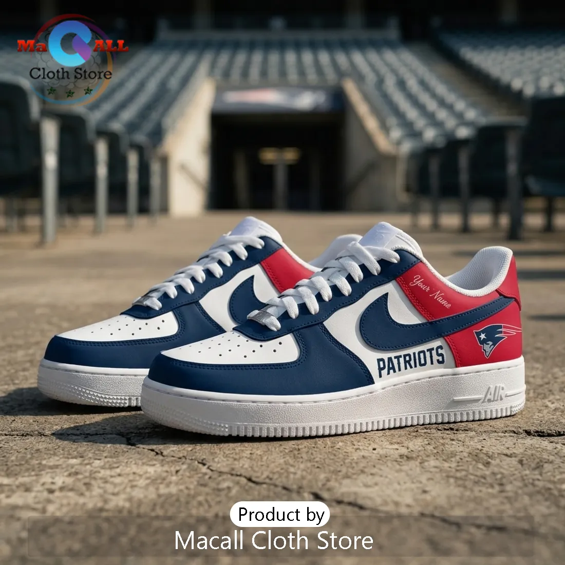 New England Patriots City Skyline Air Force 1 Sneakers New England Patriots City Skyline Air Force 1 Sneakers