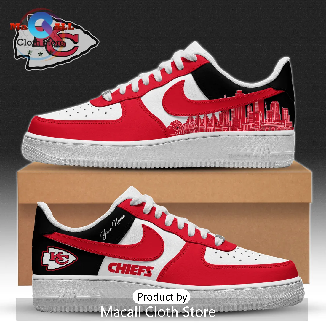 Kansas City Chiefs Heartland City Custom Air Force 1 Sneakers Kansas City Chiefs Heartland City Custom Air Force 1 Sneakers