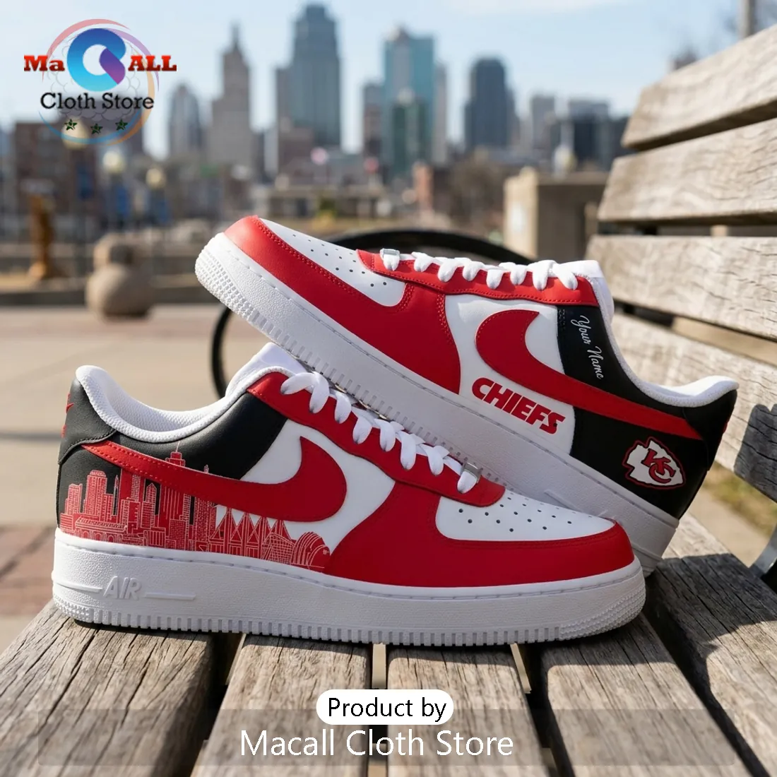 Kansas City Chiefs Heartland City Custom Air Force 1 Sneakers Kansas City Chiefs Heartland City Custom Air Force 1 Sneakers