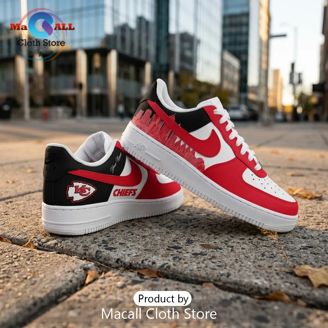 Kansas City Chiefs Heartland City Custom Air Force 1 Sneakers Kansas City Chiefs Heartland City Custom Air Force 1 Sneakers