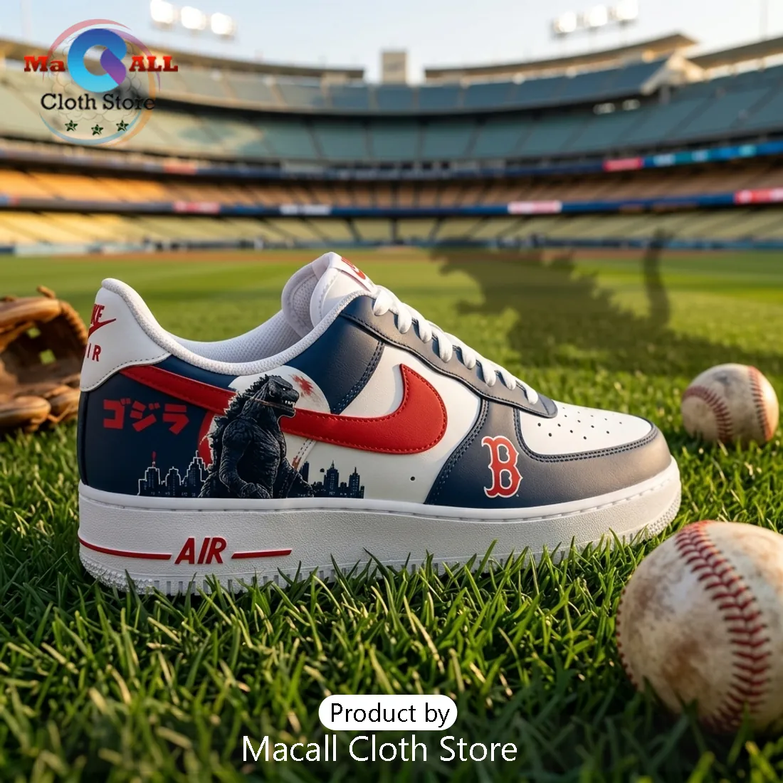 Godzilla Minus One x Boston Red Sox Air Force 1 Sneakers Godzilla Minus One x Boston Red Sox Air Force 1 Sneakers
