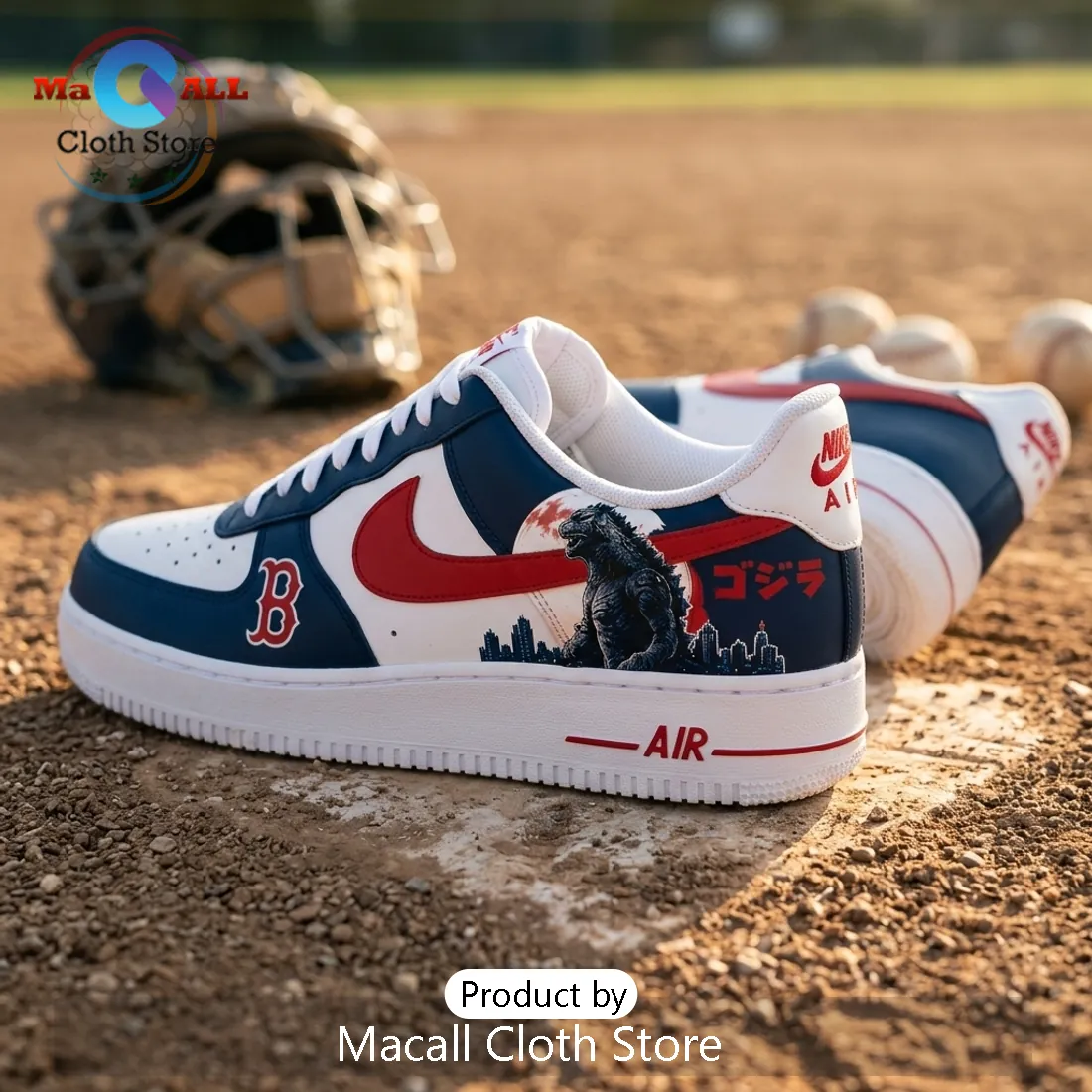 Godzilla Minus One x Boston Red Sox Air Force 1 Sneakers Godzilla Minus One x Boston Red Sox Air Force 1 Sneakers