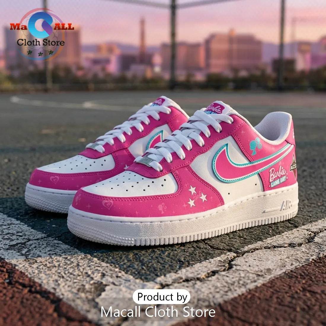 Barbie x Las Vegas Aces 2026 Edition Nike Air Force 1 Shoes Barbie x Las Vegas Aces 2026 Edition Nike Air Force 1 Shoes