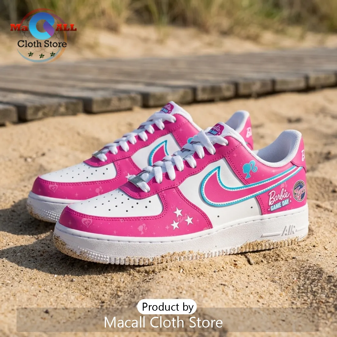 Barbie x Indiana Fever Pink Nike Air Force 1 Sneakers Barbie x Indiana Fever Pink Nike Air Force 1 Sneakers