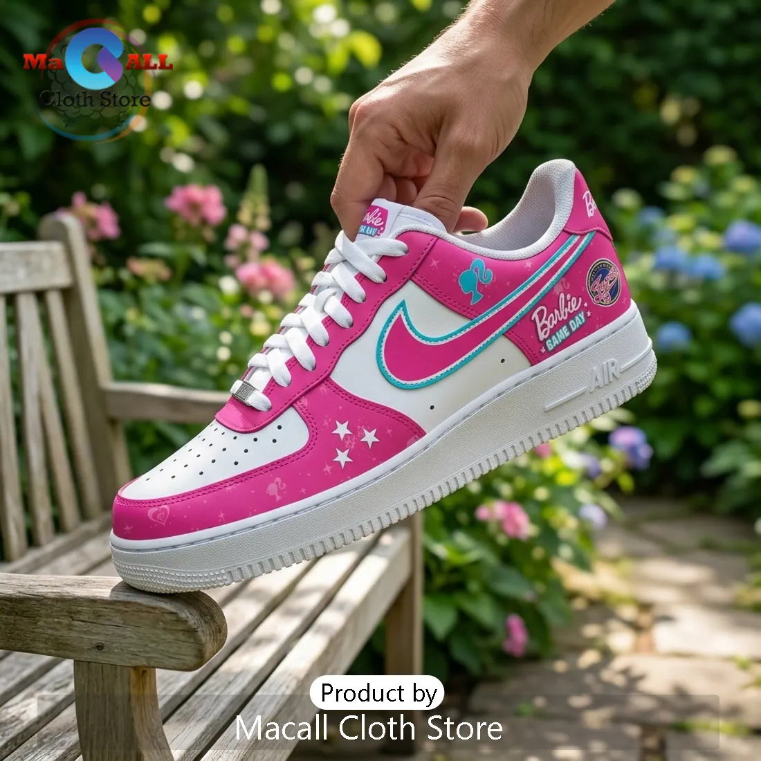 Barbie x Indiana Fever Pink Nike Air Force 1 Sneakers Barbie x Indiana Fever Pink Nike Air Force 1 Sneakers