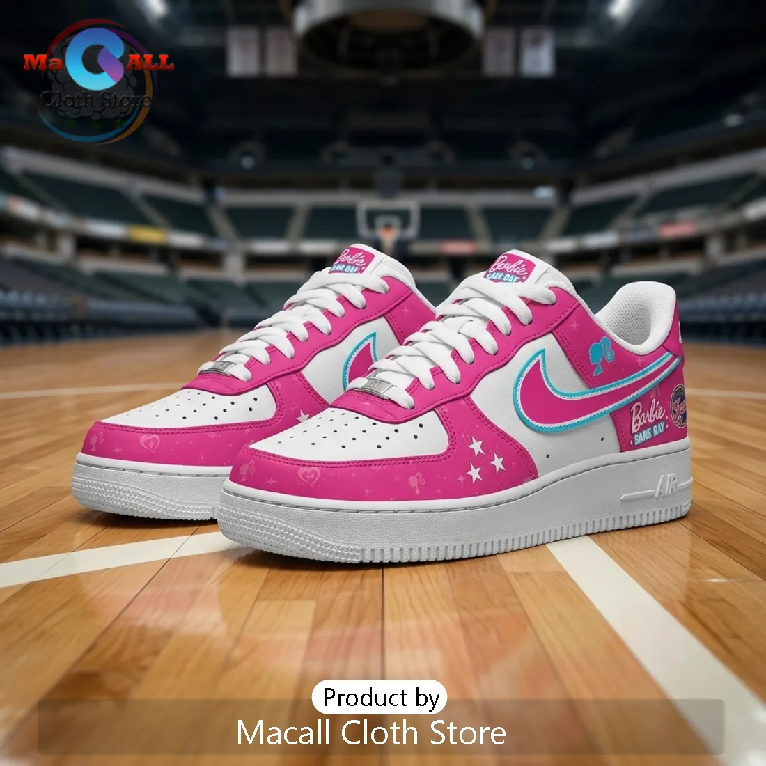 Barbie x Indiana Fever Pink Nike Air Force 1 Sneakers Barbie x Indiana Fever Pink Nike Air Force 1 Sneakers