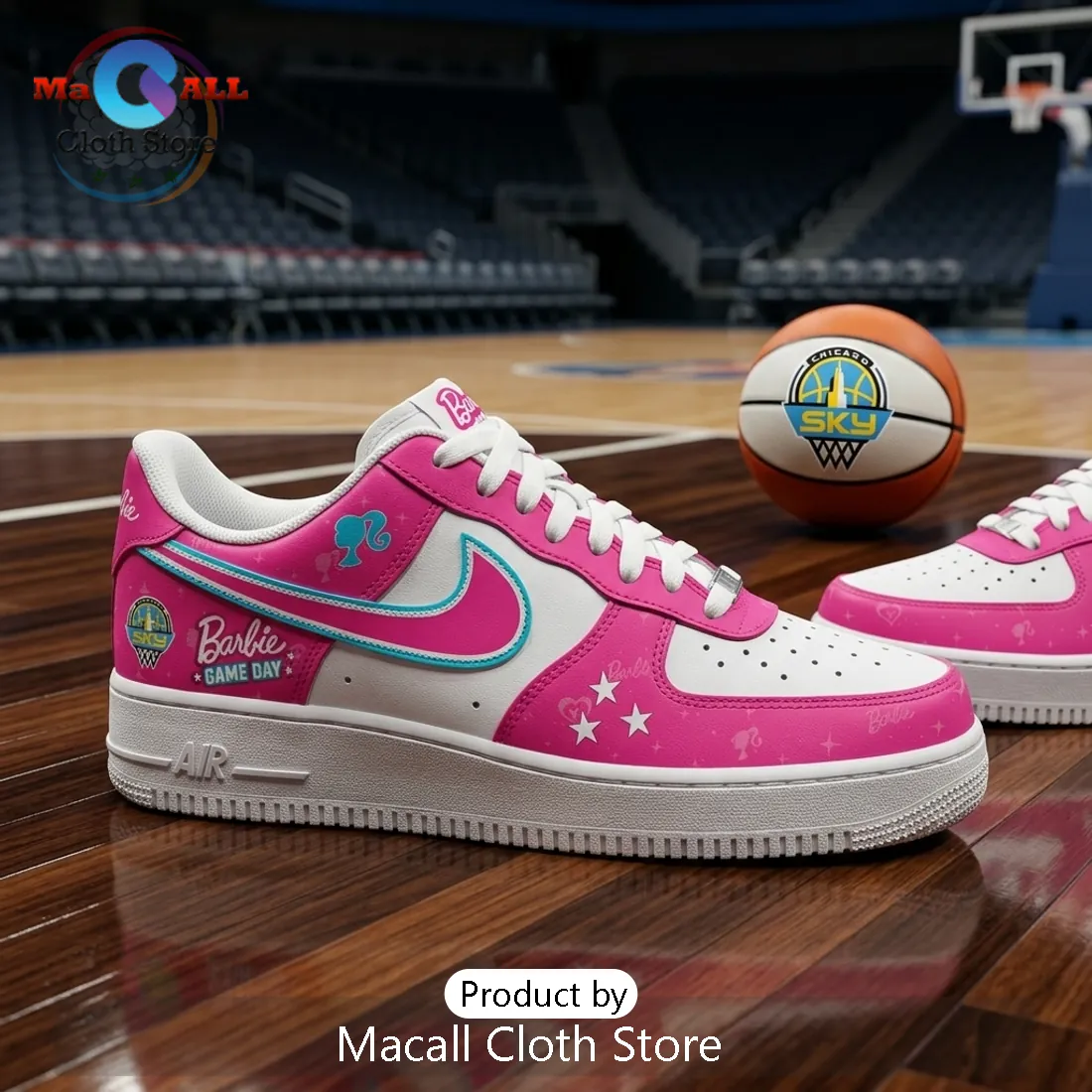 Barbie x Chicago Sky Pink Nike Air Force 1 Sneakers Barbie x Chicago Sky Pink Nike Air Force 1 Sneakers
