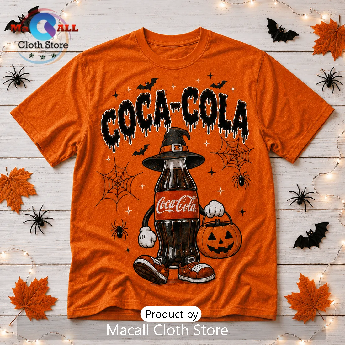 Coca-Cola Halloween Pumpkin Witch Orange T-Shirt Coca-Cola Halloween Pumpkin Witch Orange T-Shirt