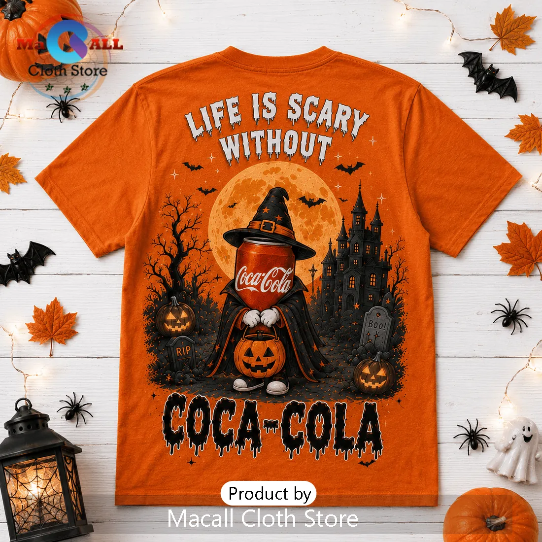 Coca-Cola Halloween Pumpkin Witch Orange T-Shirt Coca-Cola Halloween Pumpkin Witch Orange T-Shirt