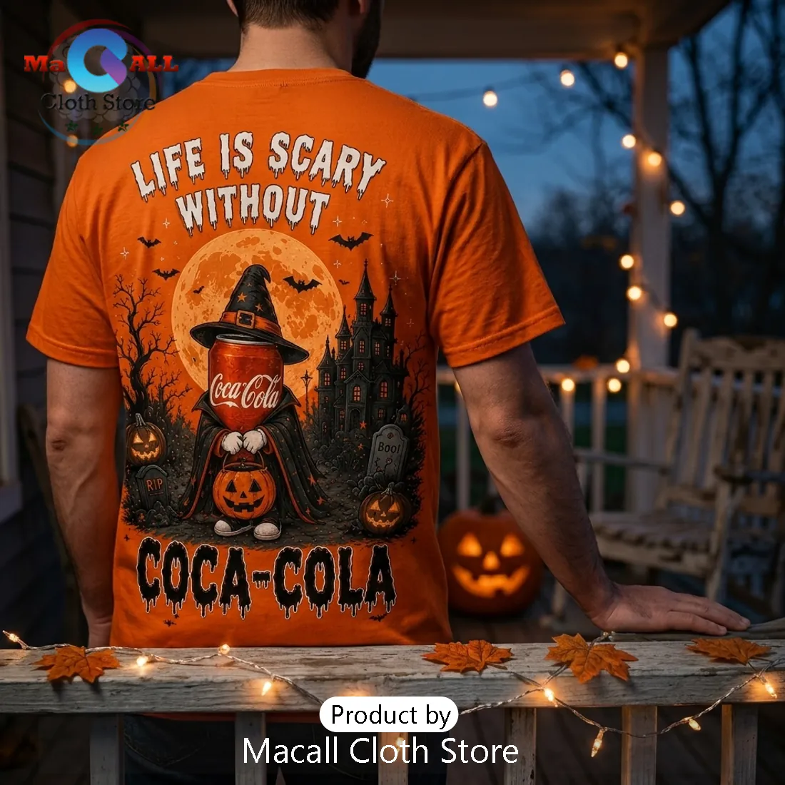 Coca-Cola Halloween Pumpkin Witch Orange T-Shirt Coca-Cola Halloween Pumpkin Witch Orange T-Shirt