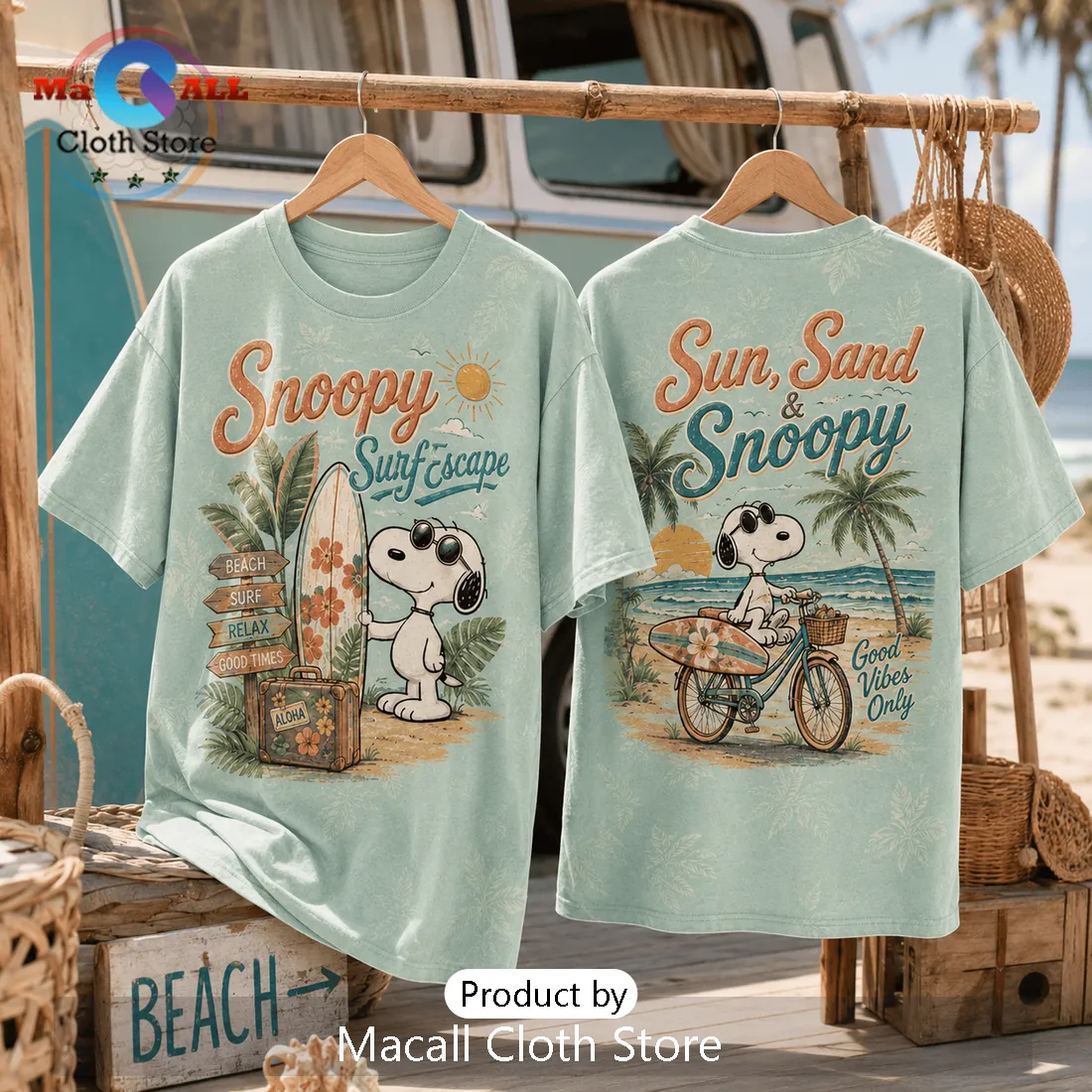 Snoopy Surf Light Blue T-Shirt Snoopy Surf Light Blue T-Shirt