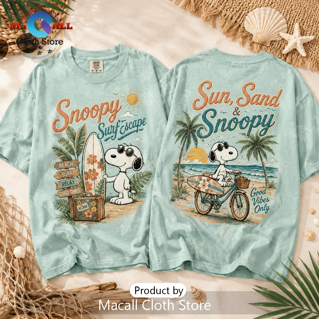 Snoopy Surf Light Blue T-Shirt Snoopy Surf Light Blue T-Shirt